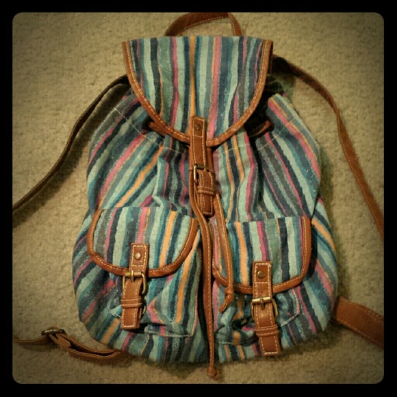 Striped backpack