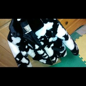 Fur cowprint jacket