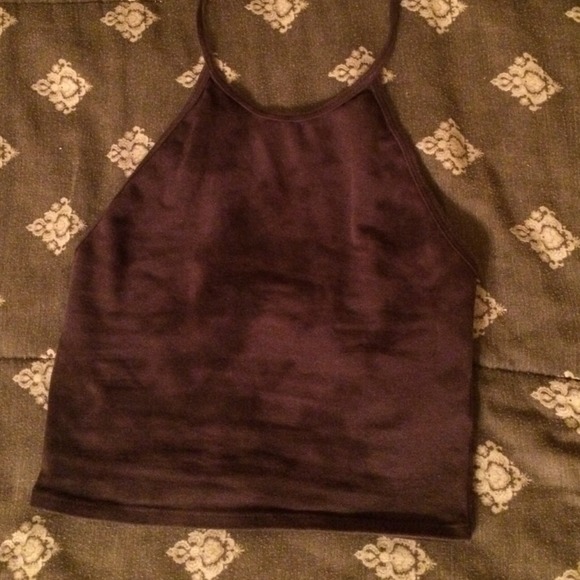 Grey cropped halter top