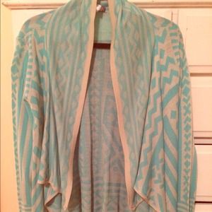 Turquoise Aztec Tribal Sweater. Size Large