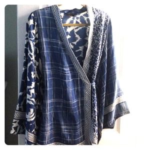 Silk kimono wrap top