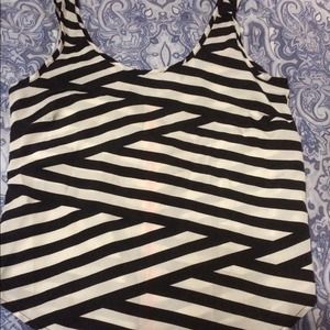 B jewel black and white tank top.
