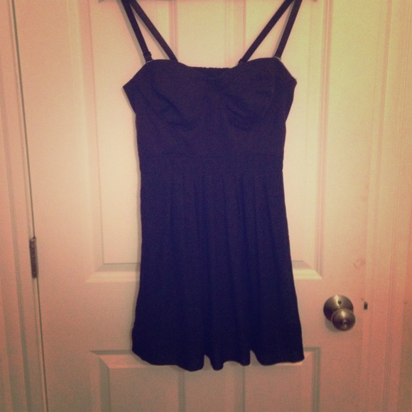 Black dress adjustable straps