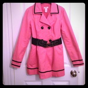 Pink coat belted