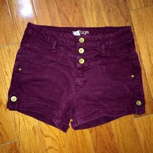 High waited Maroon shorts
