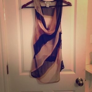 Stripped swoop neck tank