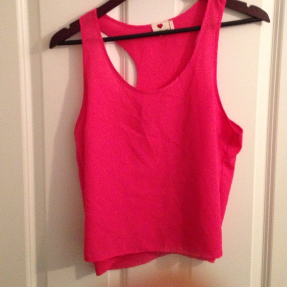 Hot pink crop top tank