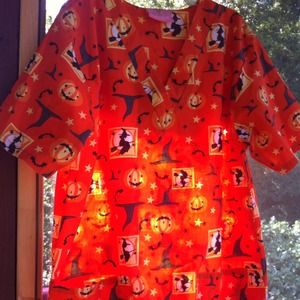 Halloween scrub top