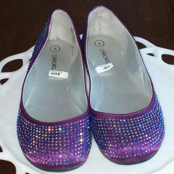 Purple Sequined Flats - Picture 2 of 4