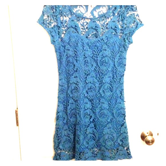 ❤️sold❤️Blue lace dress