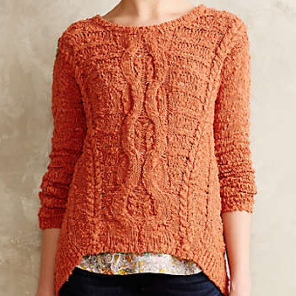Anthropologie Moth Cabled High-Low Sweater