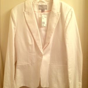 H&M White Linen Blazer NWT