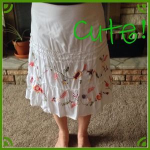 The Limited White Skirt With Embroidered Detail