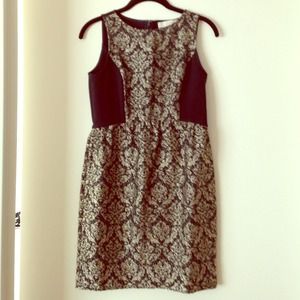 Ann Taylor Loft gold brocade dress size 0P