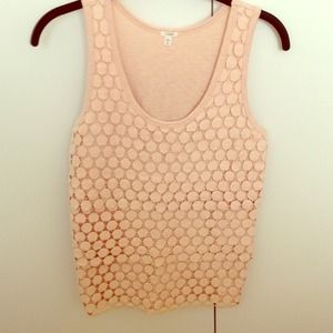 J.Crew tiered dot tank top in blush, size XS