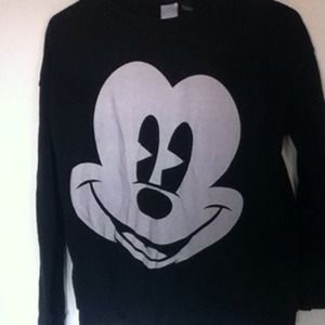 Semi cropped Micky Mouse crew neck sweatshirt