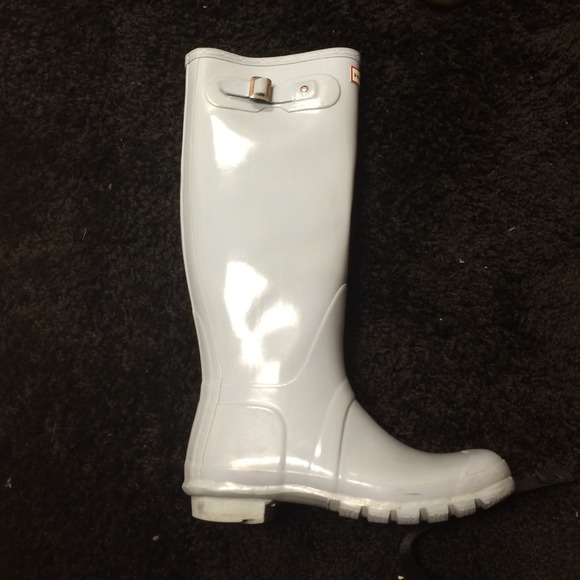 Size 8, light blue, Hunter rainboots