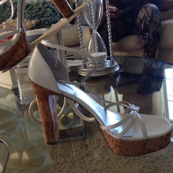 Guess White High Heel Sandals