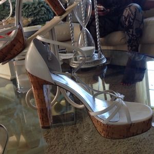 Guess White High Heel Sandals
