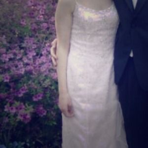 Prom dress light pink with frills at bottom