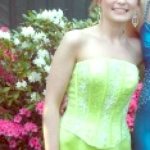 Lime green prom dress w/sequins