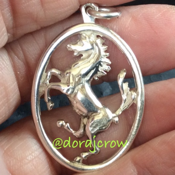 SOLID STERLING SILVER REARING HORSE❗️REDUCED❗️