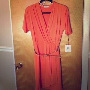 Orange summer/fall Calvin Klein wrap dress