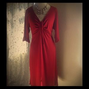 Siren red dress and necklace.