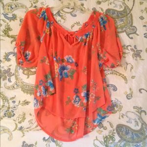 See through semi long sleeve