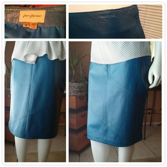❌SOLD❌Vintage Rem Garson Blue Leather Shirt - Picture 1 of 2