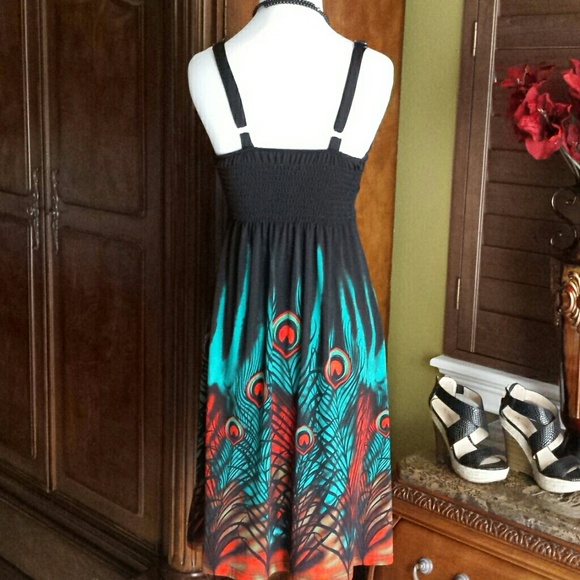 Adorable Studded Peacock Sundress - Picture 4 of 4