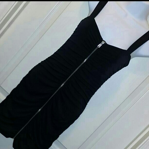 Black H&M mini dress with front zipper size 4-6