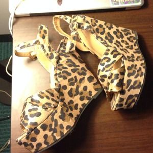 Strappy Cheetah Wedges