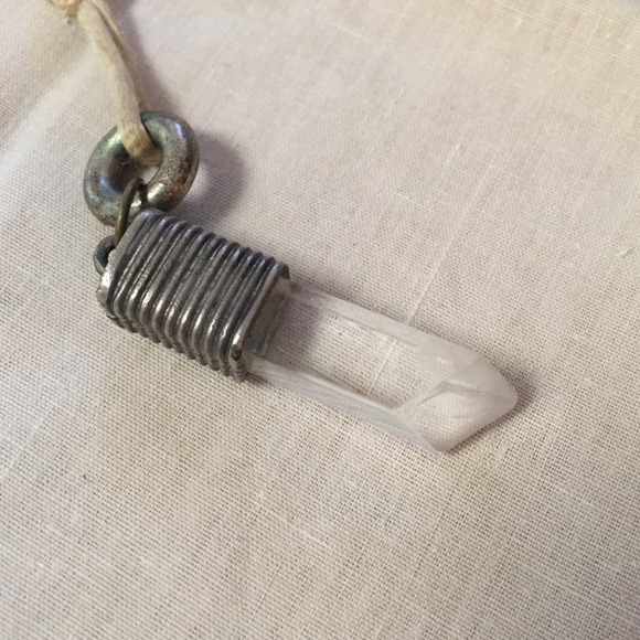 Faux Crystal and Steel Pendant