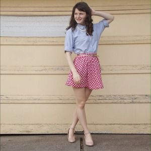 Gingham Red/White Skirt