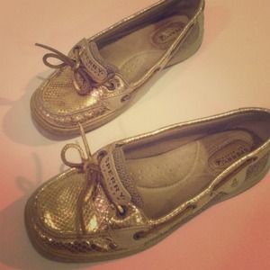 👑Gold Sperry Top-Siders👑