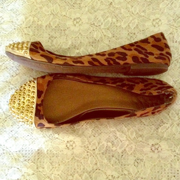 studded leopard flats