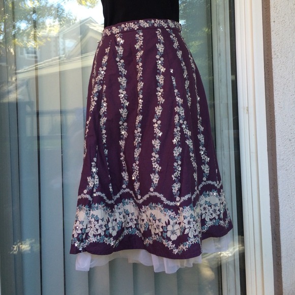 Purple Floral Roxy Skirt size 7
