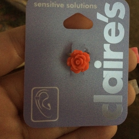Orange rose ear cuff