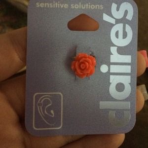 Orange rose ear cuff