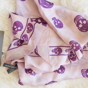 Alexander Mcqueen Silk Scarf Pink Purple