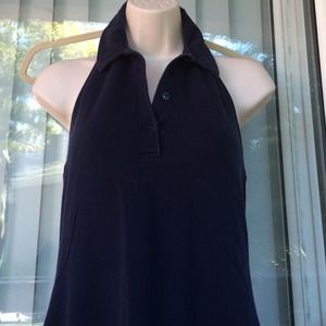 Navy Blue Collar Halter Dress Sz M