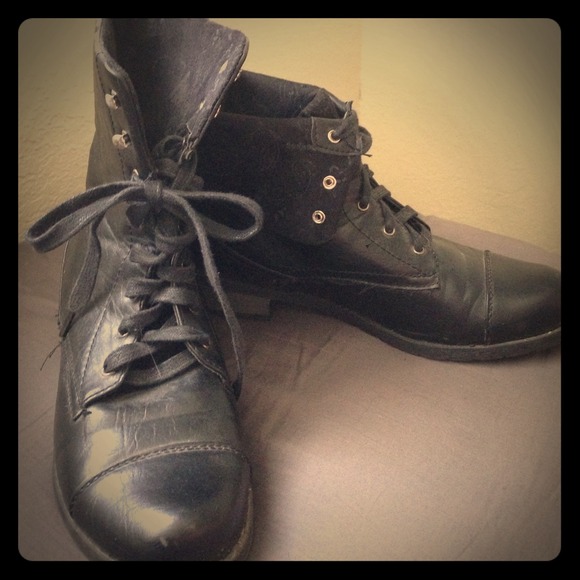 Black Dollhouse Lace-Up Boots