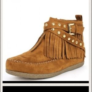 Brand new!  Fringe moccasin booties.