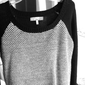 White and Black knit cropped sweater