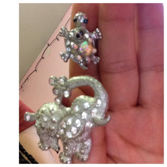 Turtle and elephant rings