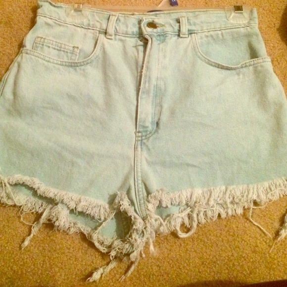 Light blue high waisted shorts