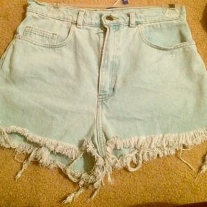 Light blue high waisted shorts
