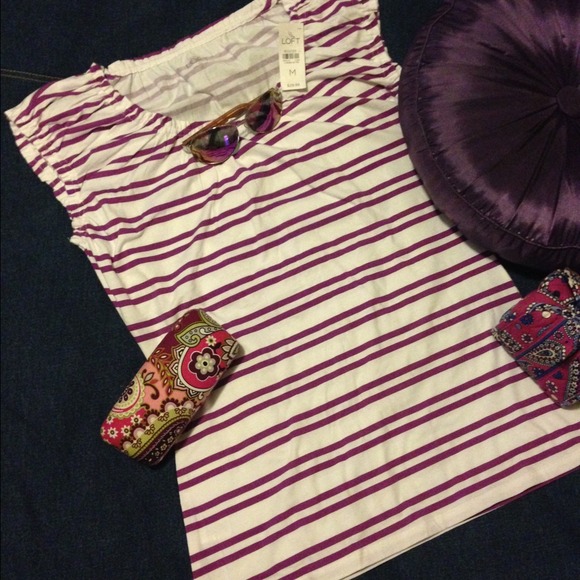 Ann Taylor Tops - Ann Taylor Loft purple tee