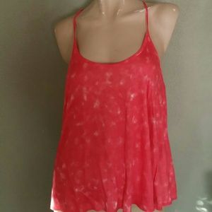 SOLD Cute pink flowy racer tank top